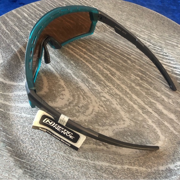 Turquoise Frame Optic Nerve Sunglasses - Picture 5 of 14